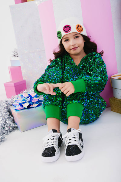 Lola + The Boys Sets Emerald Sparkle Sequin Set