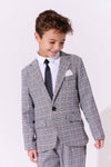 exclude-fall Sets Gray Plaid Piece Suit