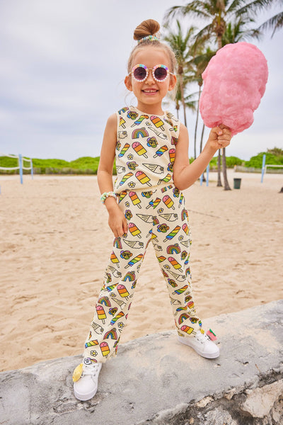 Lola + The Boys Sets Ice Cream Ruffle Tank Set