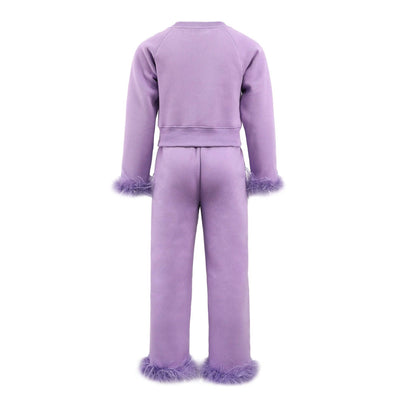 exclude-new-arriv Sets Lavender Feather Athletic Set