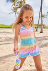 Lola + The Boys Sets Pastel Ombré Beaded Hearts Romper