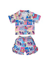 Lola + The Boys Sets Unicorn Checkers Silky Set with pants