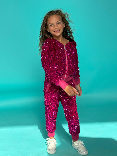 Lola + The Boys Sets Women's Hot Pink Magic Sequin Set