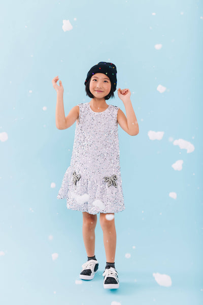 Lola + The Boys Shimmer Bow Party Dress