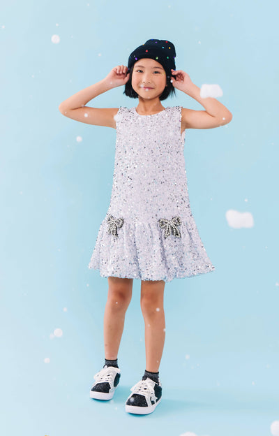 Lola + The Boys Shimmer Bow Party Dress