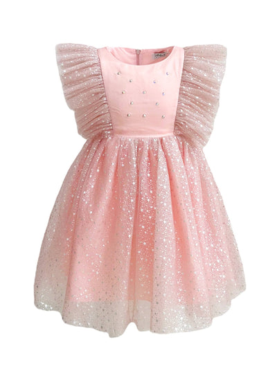 Lola + The Boys Shimmer Crystal Stars Tulle Dress