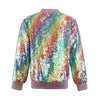 Lola + The Boys Shimmer Rainbow Sequin Bomber