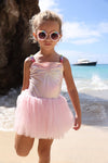 Lola + The Boys Shiny Hologram Tulle Dress