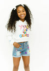 Lola + The Boys Shorts Rainbow Gem Jean Shorts