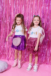 Lola + The Boys skirt Lavender Shimmer Tinsel Party Skirt