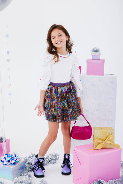 Lola + The Boys skirt Shimmer Tinsel Party Skirt