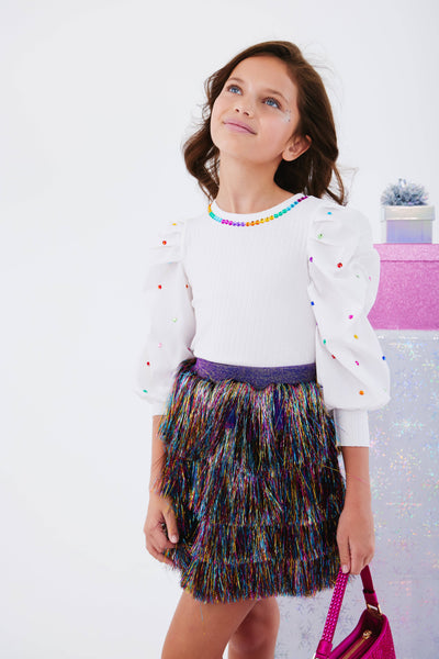 Lola + The Boys skirt Shimmer Tinsel Party Skirt