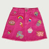 Lola + The Boys Skirts All About Patch Hot Pink Denim Skirt