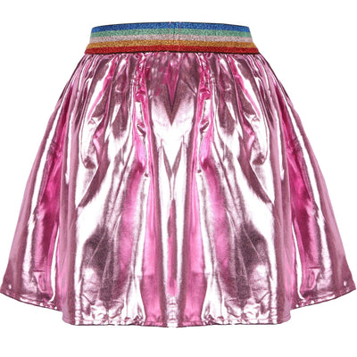 Lola + The Boys Skirts Magenta Rainbow Foil Skirt