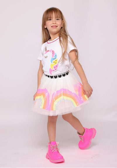 Lola + The Boys Skirts Neon Rainbow Heart Tutu Skirt