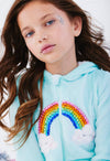 Lola + The Boys Sleepwear Crystal Rainbow Fuzzy Onesie