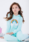 Lola + The Boys Sleepwear Crystal Rainbow Fuzzy Onesie