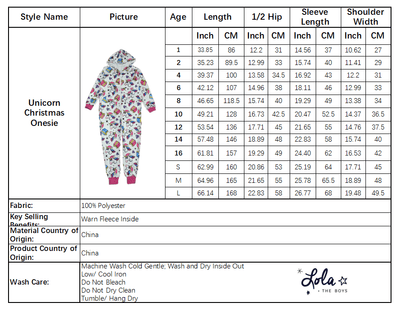 Lola + The Boys Sleepwear Unicorn Christmas Onesie