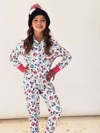 Lola + The Boys Sleepwear Women's Unicorn Christmas Onesie