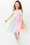 Lola + The Boys Smiley Necklace Rainbow Tulle Dress