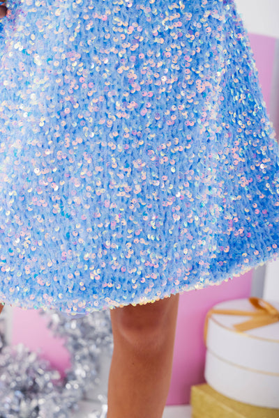 Lola + The Boys Snow Angel Shimmer Dress