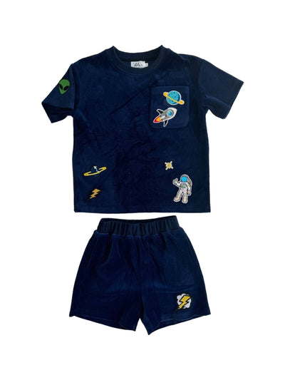 Lola + The Boys Space Patches Velour Set