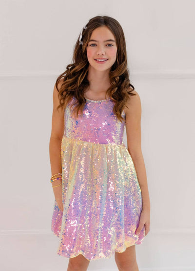 lola-spring Sparkle Ombre Rainbow Dress