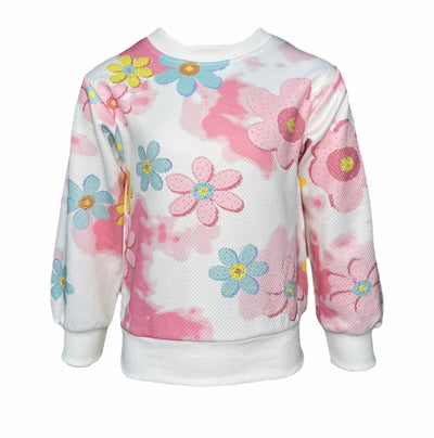 Lola + The Boys Splatter Daisy Gem Sweatshirt