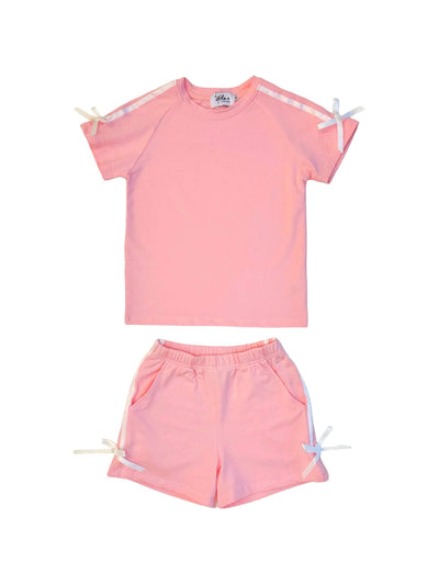 Lola + The Boys Sporty Bow Short Set