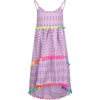 Lola + The Boys St. Barths Pom Pom High Low Dress lavender