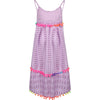 Lola + The Boys St. Barths Pom Pom High Low Dress lavender