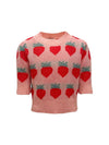 Lola + The Boys Strawberry Puff Sleeve Sweater