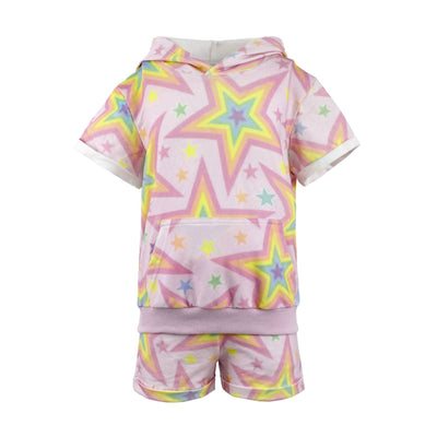 Lola + The Boys Super Star Hoodie Short Set