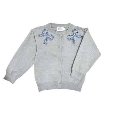 exclude-fall Sweaters & Sweatshirts 2 Blue Gems Bow Cardigan