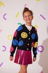 exclude-new-arriv Sweaters & Sweatshirts Happy Emoji Cardigan