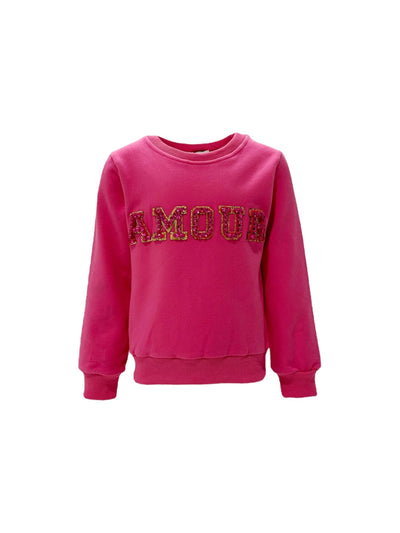 Lola + The Boys Sweaters & Sweatshirts Hot Pink Amour Pearl Sweatshirt