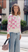 Lola + The Boys Sweaters & Sweatshirts Pretty in Pink Bow Cardigan