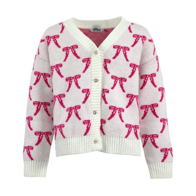 Lola + The Boys Sweaters & Sweatshirts Pretty in Pink Bow Cardigan