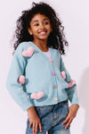 Lola + The Boys Sweaters & Sweatshirts Rainbow Plush Heart Cardigan