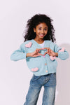 Lola + The Boys Sweaters & Sweatshirts Rainbow Plush Heart Cardigan