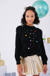 Lola + The Boys Sweaters & Sweatshirts Ruffle Rainbow Gem Shirt