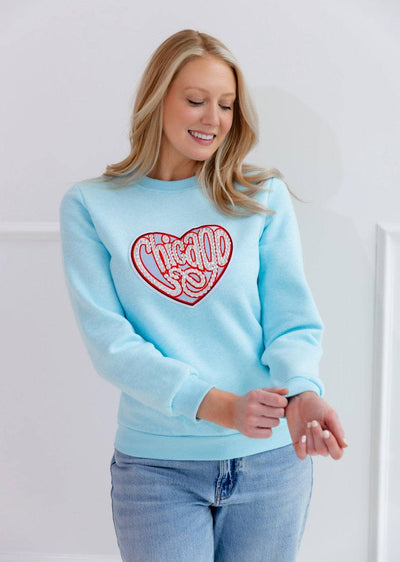 exclude-new-arriv Sweaters & Sweatshirts Women's Chicago Sparkle Heart Sweatshirt