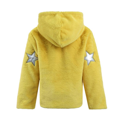 Lola + The Boys Sweaters & Sweatshirts Yellow Stars Fuzzy Jacket