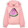 Lola & The Boys sweatshirt Watermelon Tulle Sequin Hoodie