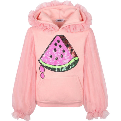 Lola & The Boys sweatshirt Watermelon Tulle Sequin Hoodie