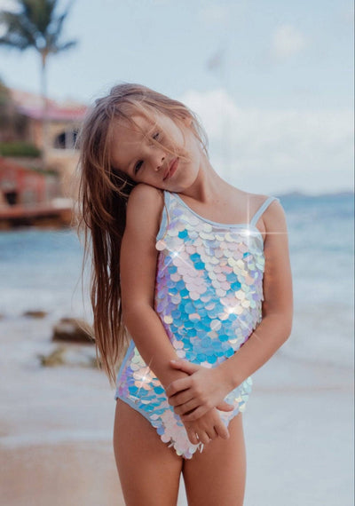 Lola + The Boys Swimwear Pailette Sparkle Sky Swimsuit