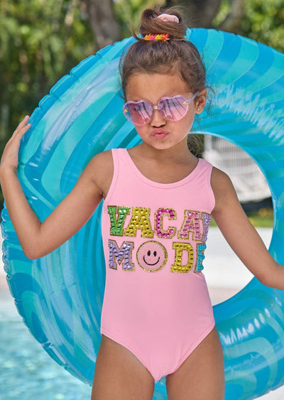 Lola + The Boys Swimwear Pink Crystal VACAY MODE Swimsuit