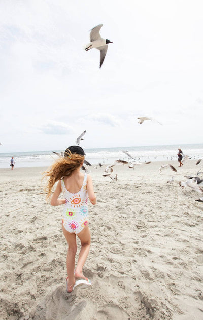 Lola + The Boys Swimwear Rainbow Evil Eye Swimsuit