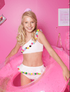 Lola + The Boys Swimwear Rainbow Pompom Bikini