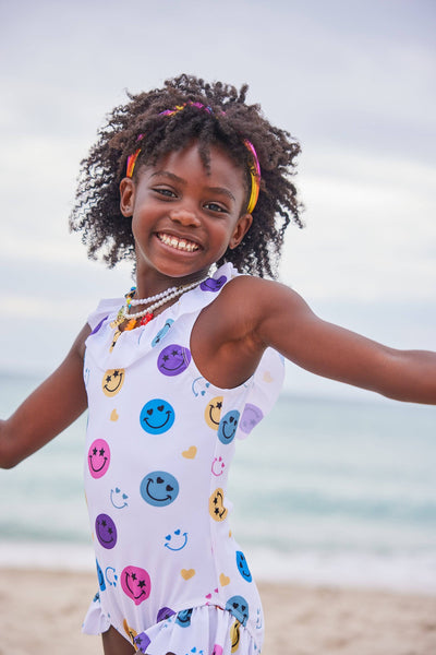 Lola + The Boys Swimwear Smiley Ruffle Swimsuit